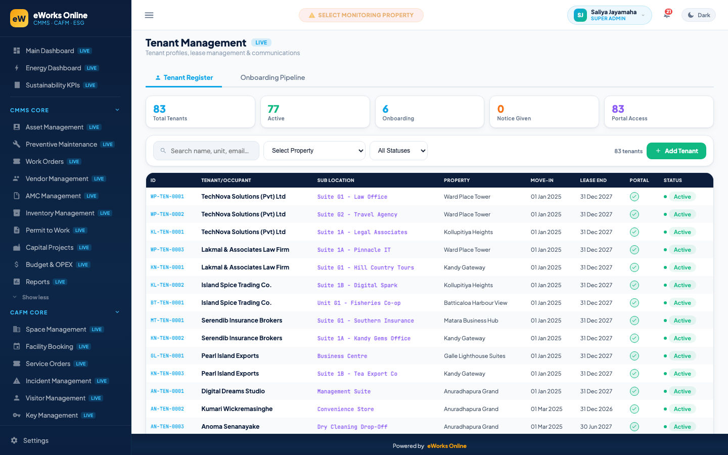 Tenant Management